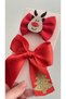 Handmade Double Combination Red New Year Children's Teenager Gift Buckle Set (3 Buckles Are Ribbon-Covered) - 2