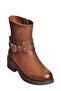 V674121209 Tan Low Heeled Zippered Women's Boots - 6