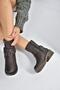 V674121209 Brown Low Heeled Zippered Women's Boots - 4