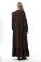 Long Sleeve Suede Flannel Buttoned Daisy Pattern Autumn and Winter Long Dress Navy Blue Lcvt - 2