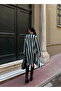 Crew Neck Stripe Patterned Knitwear Dress - 3