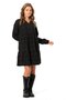 Long Sleeve Alara Floral Pattern V-Neck Flannel Short Winter Dress Black Syh - 5