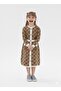 Children's Knitwear Dress with Letter Pattern, Soft Texture, Buttoned Pocket Detail, Ages 10-16 - Beige - 4