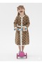 Children's Knitwear Dress with Letter Pattern, Soft Texture, Buttoned Pocket Detail, Ages 10-16 - Beige