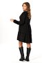 Long Sleeve Alara Floral Pattern V-Neck Flannel Short Winter Dress Black Syh - 2