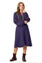 Long Sleeve Nurperi Flannel V-Neck Patterned Winter Midi Dress Purple Purple - 5