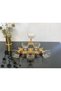 Lava Glass Luxury Gold Footed Bowl 6-Piece Magnolia Ice Cream Holder - 2