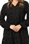 Long Sleeve Alara Floral Pattern V-Neck Flannel Short Winter Dress Black Syh - 3