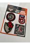 Iron-On Embroidery Arma – Stone Embroidered 4-Piece Fabric Arma Set – Sparkling and Metal Detailed Designs - 4
