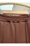 Zayna Wide Leg Striped Scuba Diving Pants-Mt3555 Brown - 4