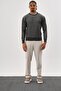 Men's Regular Fit Vanize Knitted Cotton Crew Neck Khaki Knitwear Sweater - 3