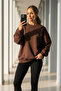 Women's Oversize Winter Casual Brown Sweatshirt