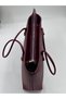 Knitted Detailed Women's Btgg Retro Hand and Shoulder Bag Burgundy - 4