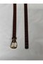 Classic women's belt with gold buckle - slim fit trouser belt, dress belt, shirt belt - 4