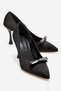 Women's Stiletto Shoes with Accessories Black Striped