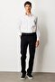 Men's Elastic Waist Side Pocket Cotton Trousers Navy Blue