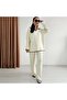 Collared Embroidered Knitwear Double Suit