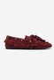 Fenora Burgundy Suede Genuine Leather Fringed Tassels Women Loafer Shoes - 6