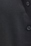 Men's Relax Fit Comfortable Cut Long Sleeve Plain Knitted Fabric Side Slit Black Shirt - 6
