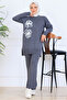 Embroidery Detailed Knitwear Set S1120 Anthracite