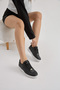 Unisex Black and White Thermo Sole Lace-Up Casual Sports Shoes - 4