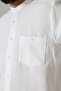 Men's Muslin Judge Collar Long Sleeve Buttoned Hajj Umrah Shirt - White (Ans) - 6