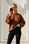 Women's Oversize Winter Casual Black Brown Sweatshirt - 8
