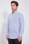 Slim Fit Non-Iron Striped Blue Shirt - 5