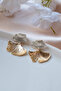 Gold and Silver 2 Color Dangle Striped Leaf Earrings - 3