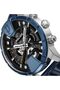 Huntley Men's 48mm Multifunction Watch with Black Dial & Blue Leather Strap - 2