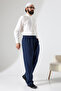 Men's Elastic Waist Pocket Hajj Umrah Muslin Pants - Navy Blue (Ans) - 3