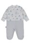 Organic Single Jersey Double Pants Jumpsuit (Organic Stars and Koalas) Gray - 2