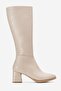 Simple Pointed Toe Heeled Women's Boots Beige Skin - 3