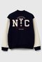 Boy's 32N4C505F-25K Bomber Sweatshirt College Jacket Navy Blue - 2