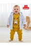 Baby Boy Winter 3-Piece Set with Very Thick Coat, 3-Piece Set with 3-Thread Shredded Cotton, K Hooded Jacket Set 6-9-12-18 Months