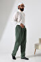 Men's Elastic Waist Pocket Hajj Umrah Muslin Pants - Green (Ans) - 3