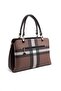 Dark Brown - Brown Plaid Women's Handbag Sp972 - 4