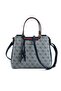 Gray - Navy Blue - Claret Red Monogram Women's Handbag Sp969 - 5