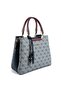 Gray - Navy Blue - Claret Red Monogram Women's Handbag Sp969 - 2
