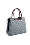 Gray - Navy Blue - Claret Red Monogram Women's Handbag Sp969 - 4