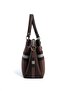 Dark Brown - Brown Plaid Women's Handbag Sp972 - 3
