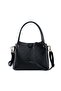 Black - Women's Handbag with Black Logo Sp1254 - 5