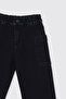 Baby Boy Navy Blue Jeans with Elastic Waist - 3