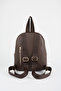 Women's Koala Bitter Brown 3 Compartment Soft Faux Leather Zipper Closure Travel & Daily Backpack - 3