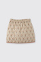 Baby Girl Elastic Waist Tulip Patterned Quilted Beige Skirt - 3