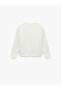 Ataturk Printed Long Sleeve Crew Neck Sequin Sequined Fleece-Lined Sweatshirt - 2
