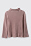 Girl's Turtleneck Soft Textured Long Sleeve Pink T-Shirt - 5