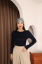 Women's Long Sleeve Crew Neck Stretch Fabric Combed Cotton Bodysuit - 2