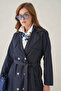 Strada Double-Breasted Belted Trench Coat – Dense Weave and Comfortable Fabric Women's Trench Coat - 4
