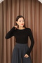 Women's Long Sleeve Crew Neck Stretch Fabric Combed Cotton Bodysuit - 4